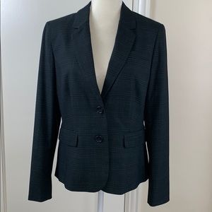 Banana Republic suit blazer jacket charcoal plaid